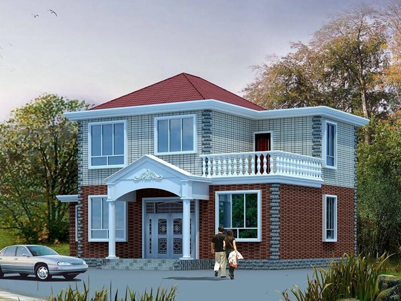 42m新农村造价15万二层小别墅设计图_二层房屋设计图_二层自建房图纸