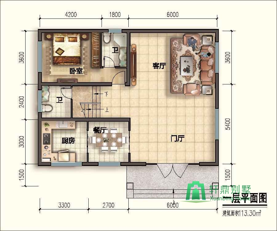 5m中式三层自建别墅,带露台,占地110平方米农村自建房设计图