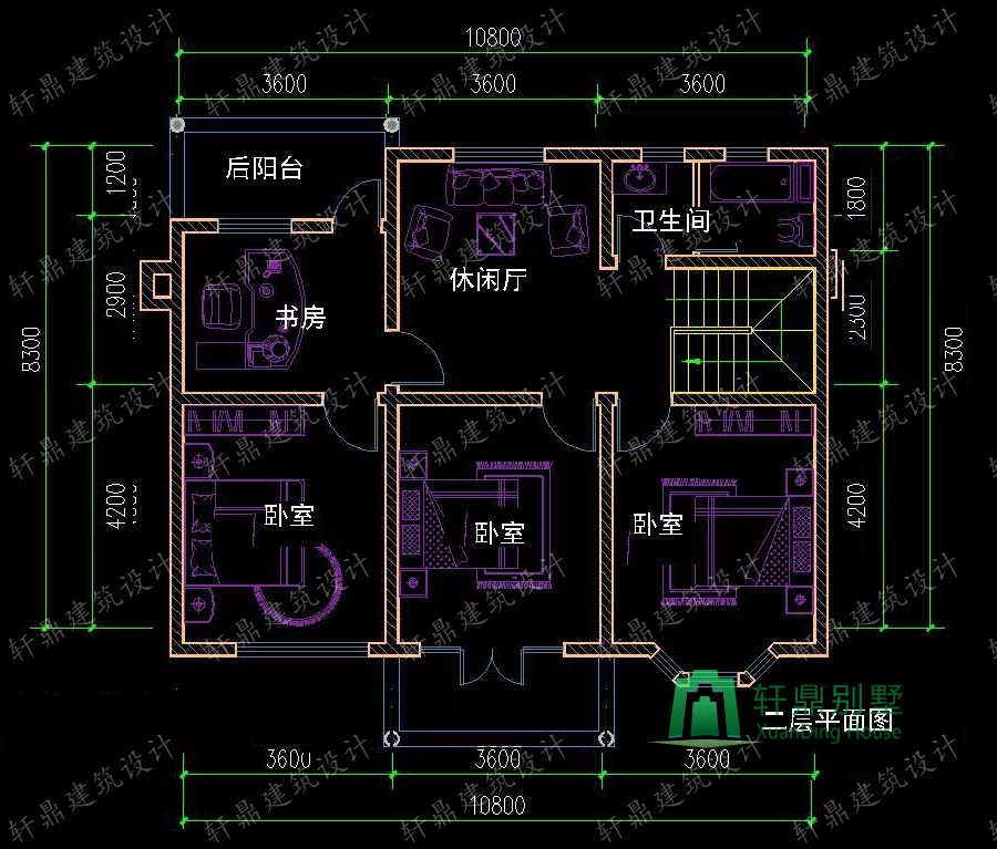 11x8米20万农村小别墅_二层小别墅设计图_农村房屋设计图