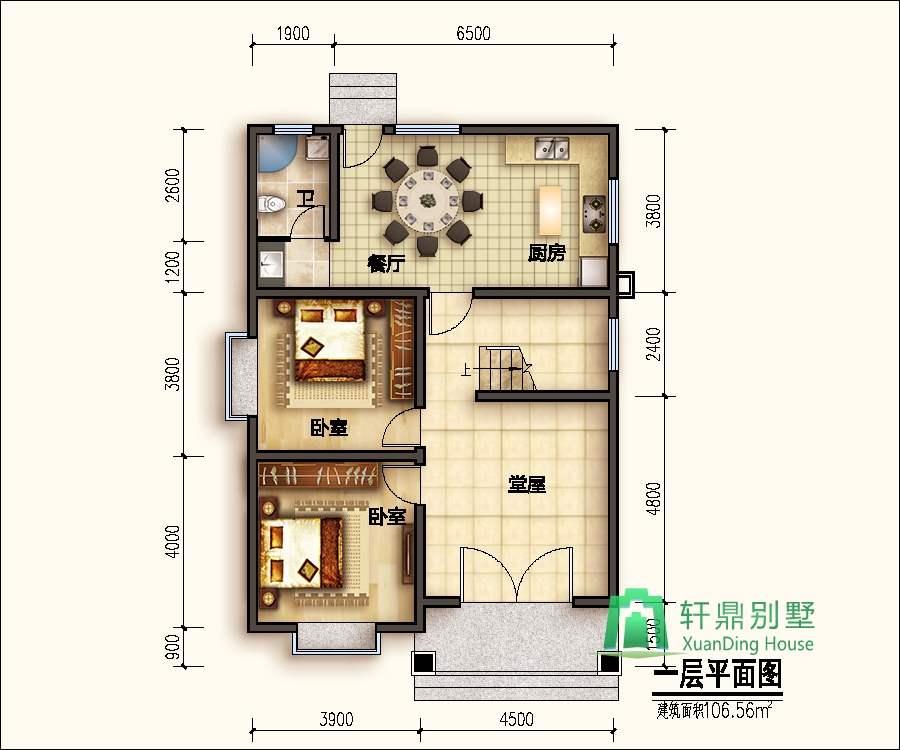 三层房屋图纸 面宽9米,进深13米,占地110平方米的三层自建别墅设计图