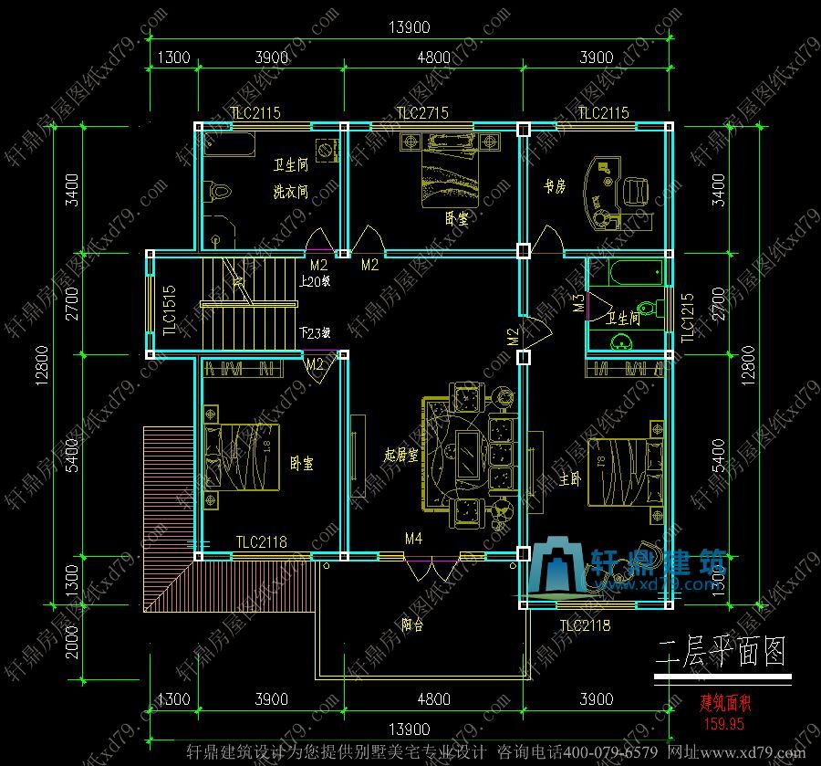 13x12米造价30万左右农村二层小别墅设计图_新农村自建房设计图